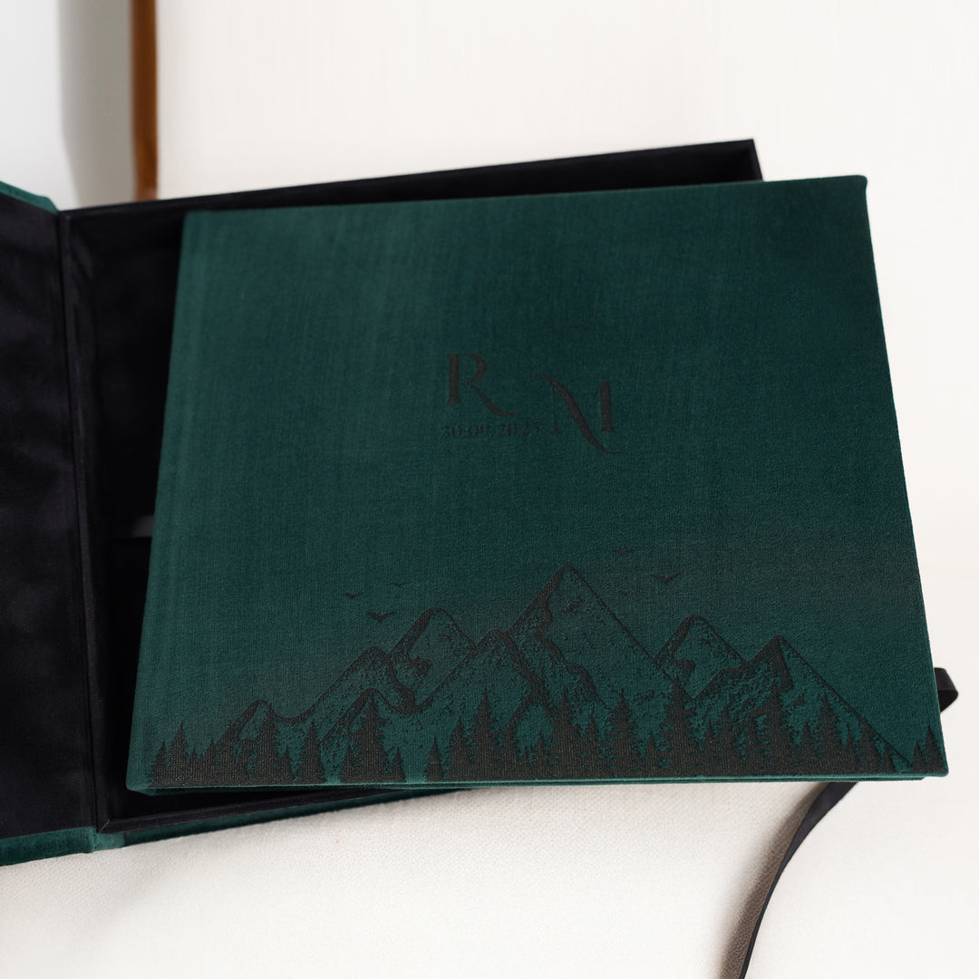 Album foto din catifea verde închis – “Forest Love”