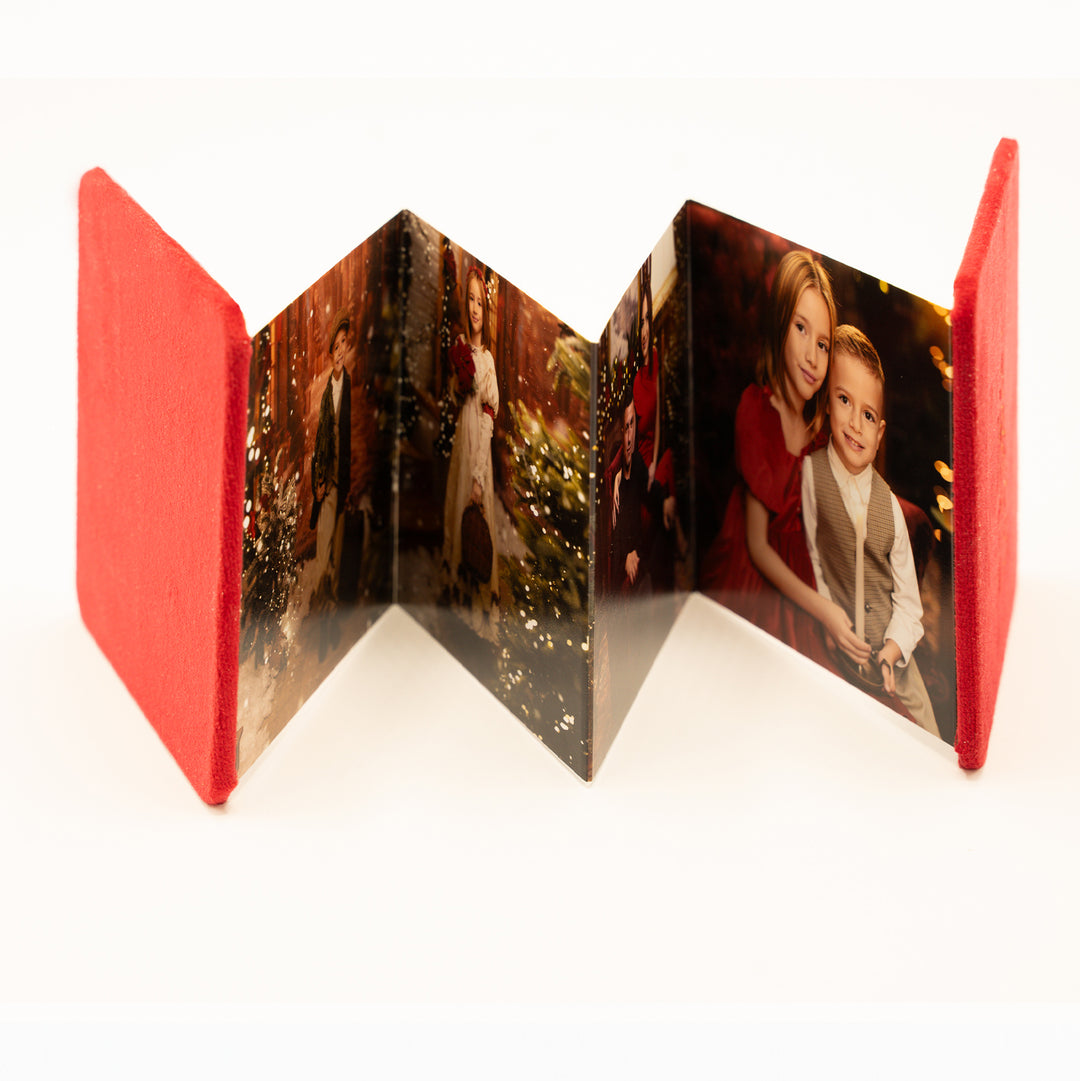 Album Acordeon pătrat cu coperta din catifea