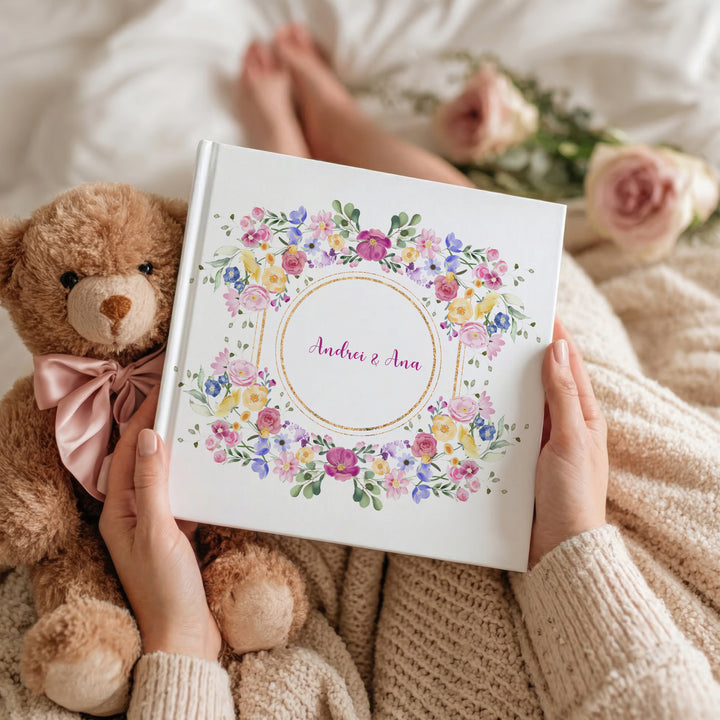 Album de Nuntă Floral – Copertă Foto Softtouch, Hardcover Premium No.02