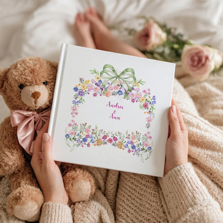 Album de Nuntă Floral – Copertă Foto Softtouch, Hardcover Premium No.04
