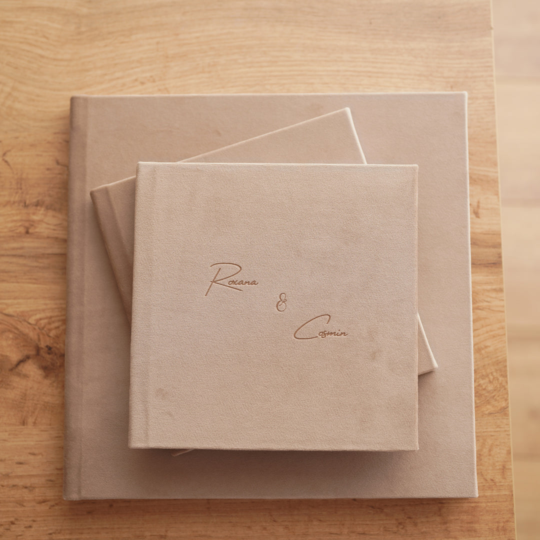 Pachet Albume Foto de Nuntă - 1buc 30x30 + 2buc 20x20 coperta cu gravura laser