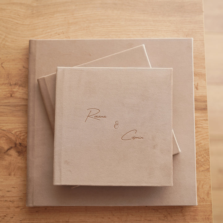 Pachet Albume Foto de Nuntă - 1buc 30x30 + 2buc 20x20 coperta cu gravura laser