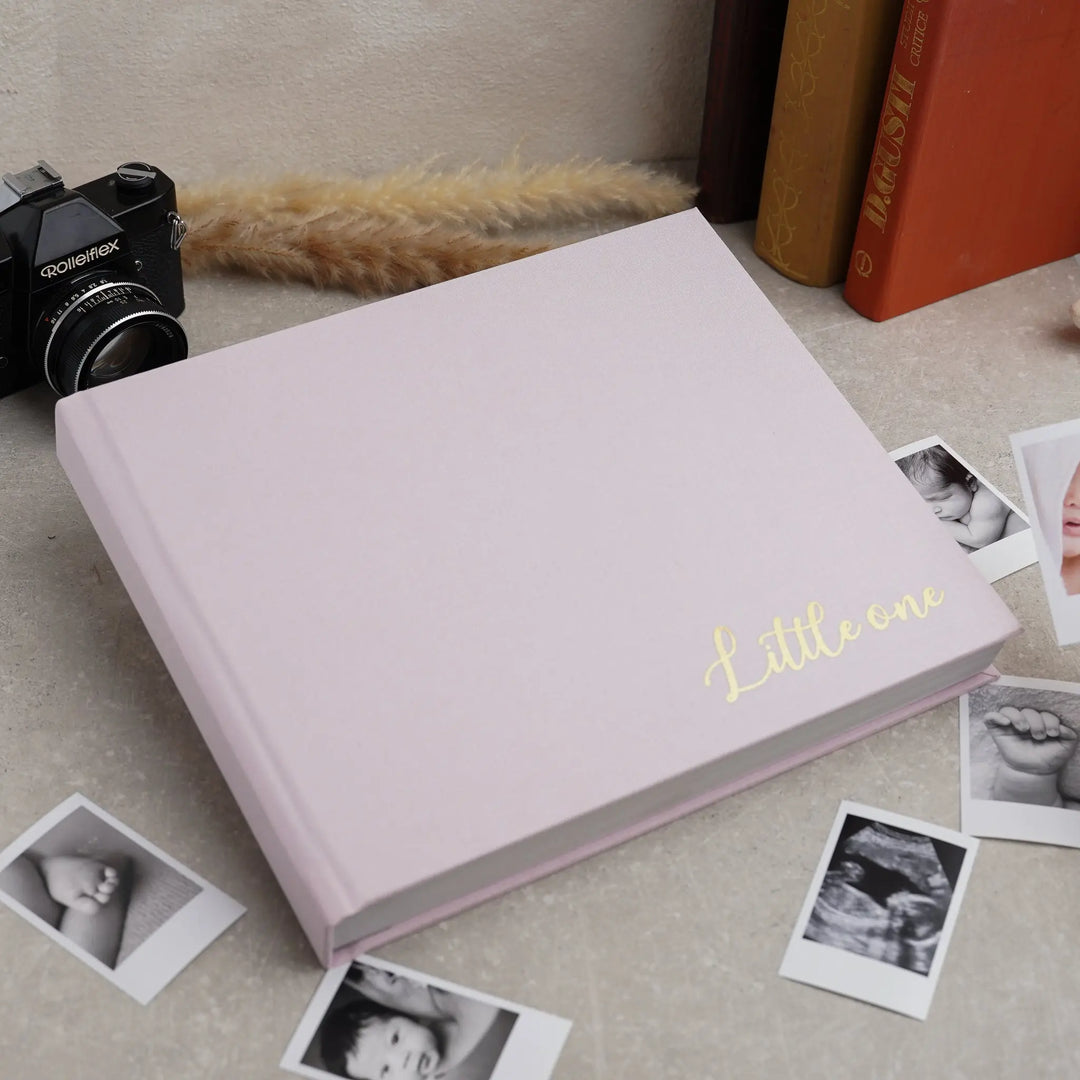 Pink Linen Baby Memory Book Oscar Albums 